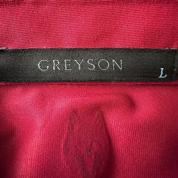 Greyson Polo Shirt Men’s Large Purple Pink Wolf Print Laurel Creek Golf AOP - Picture 6 of 10